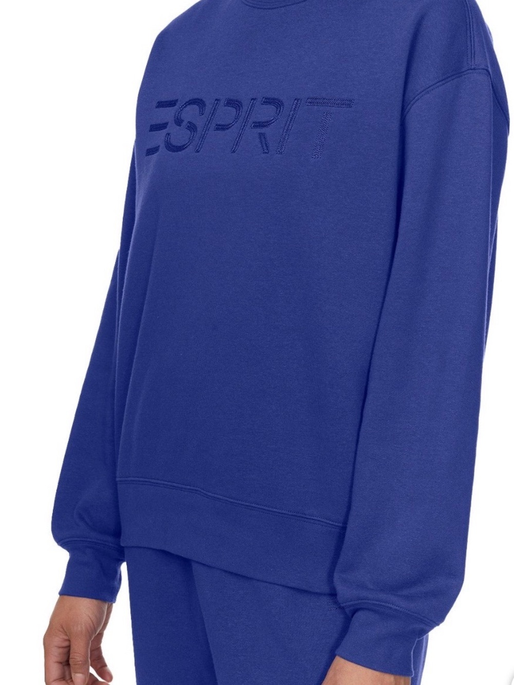 NWT Esprit Viral Retro Royal Blue Logo Crewneck Sweater- XS S M L XL